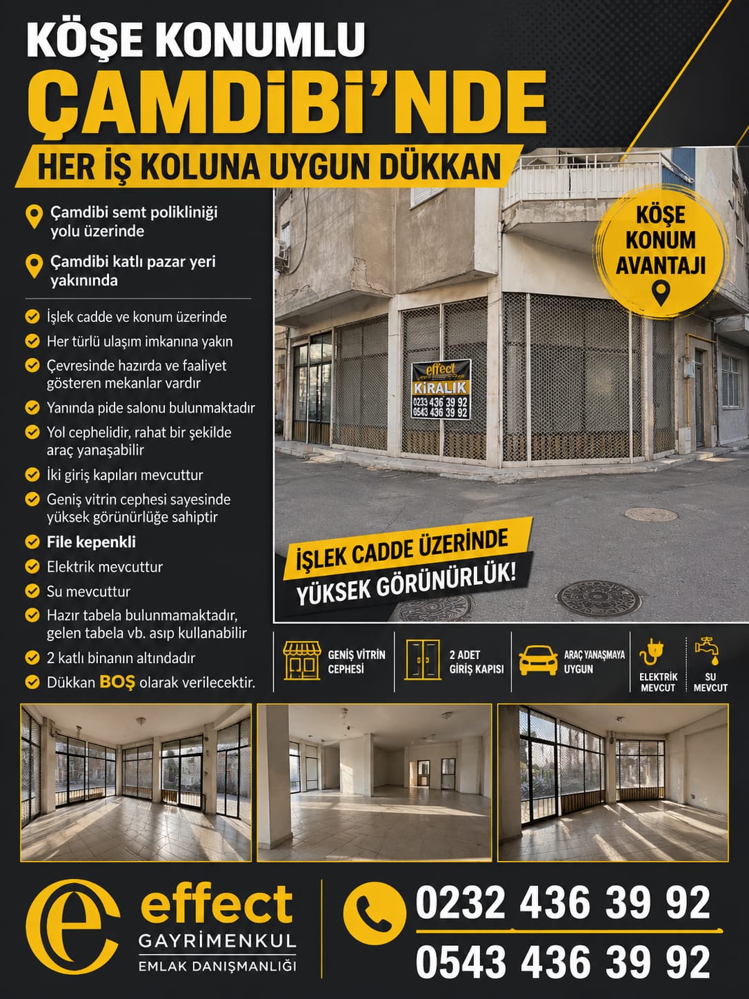 BORNOVA ÇAMDİBİNDE KÖŞE KONUMLU KİRALIK DÜKKAN