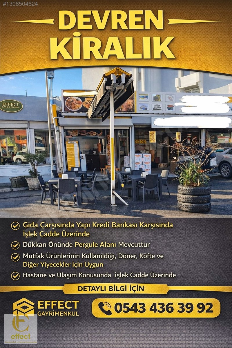 GIDA ÇARŞISINDA POTONSİYELİ YÜKSEK DEVREN KİRALIK DÜKKAN