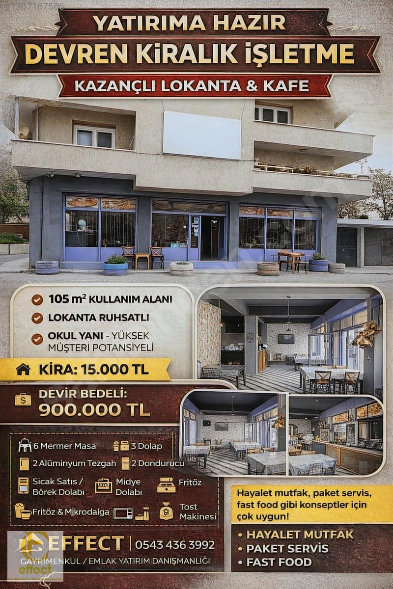 ALTINDAĞ DA POTANSİYELİ YÜKSEK DEVREN KİRALIK CAFE/RESTORAN